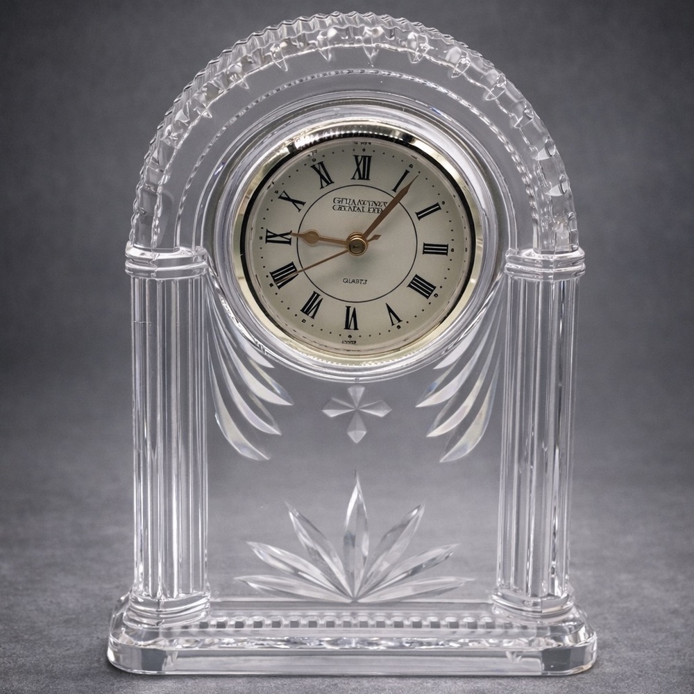 Fifth Avenue Crystal Ltd. 24% lead crystal mantel clock with quartz movement
